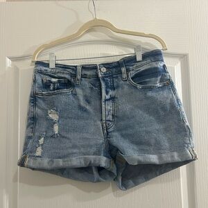 Old Navy Blue Jean Shorts High-Waisted Distressed